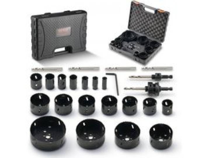 VEVOR Lochsäge Set Bimetall, 18-tlg. Lochblätter, 6 Lochbohrer Schnitttiefe 38 mm, Bimetall Lochsägensatz Bohrmaschine Zubehör, Profi Lochsägen zum Bohren von Holz, Eisen, Kunststoff und PVC usw.