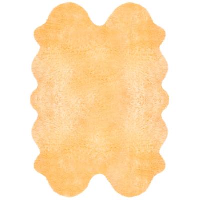 Fellteppich HEITMANN FELLE "Lammfell 190", gelb (beige), B:120cm H:70mm L:185cm, Obermaterial: 100% Lammfell, Teppiche, Fellteppich, Premium Qualität, echtes Austral. Lammfell, besonders weich