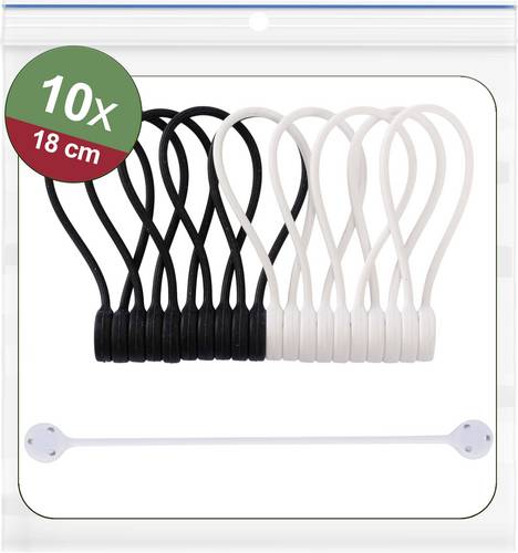 Quadrios 25CA577 25CA577 Magnet-Kabelbinder Schwarz, Weiß 10St.