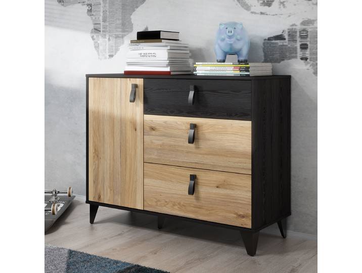 home24 Kast 108 x 86 x 42cm bruin/zwart