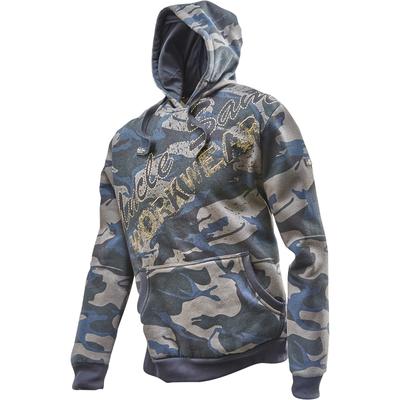 Hoodie UNCLE SAM "Sam Hoody", Herren, Gr. S, grün (oliv camouflage, schwarz), Obermaterial: 65% Polyester PES. 35% Baumwolle CO., Sweatshirts Hoodie