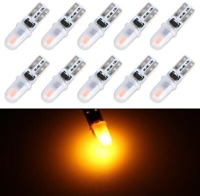 Everyday Crate 10 Pack T5 LED Bulbs For Car Dashboard Instrument Panel Gauge Cluster Speedometer Lights yellow Light