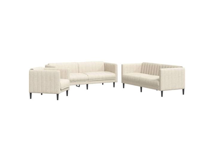 vidaXL Ensemble de canapés 3 pièces tissu crème