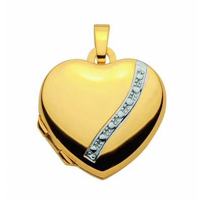 Kette mit Anhänger ADELIA´S "Damen 585 Gold Medaillon Anhänger", gold, Halsketten, Damen, Gold, Schmuckset - Set mit Halskette