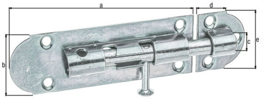 GAH Alberts Grendelriegel mit befestigter Schlaufe B30xL100mm galvanisch verzinkt (124083)