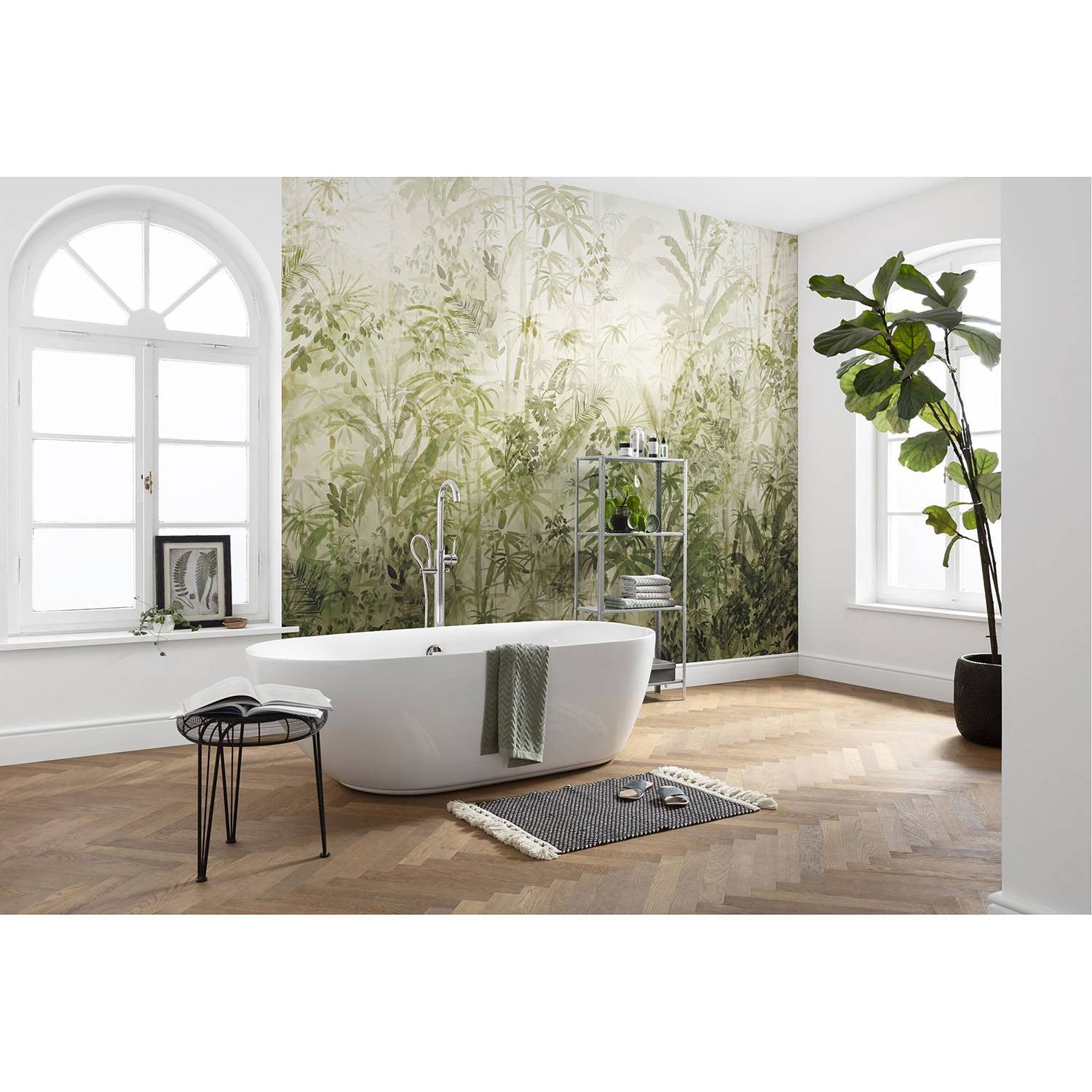 home24 Fotobehang Wilderness Nature Modern Groen Wit Breedte: 400 cm, Hoogte: 280 cm