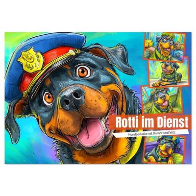 Rotti im Dienst. Hundeeinsatz mit Humor und Witz (Wandkalender 2026 DIN A3 quer), CALVENDO Monatskalender