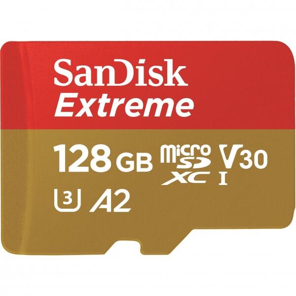SanDisk Extreme microSDXC Speicherkarte 128GB + SD Adapter SDSQXAA-128G-GN6AA