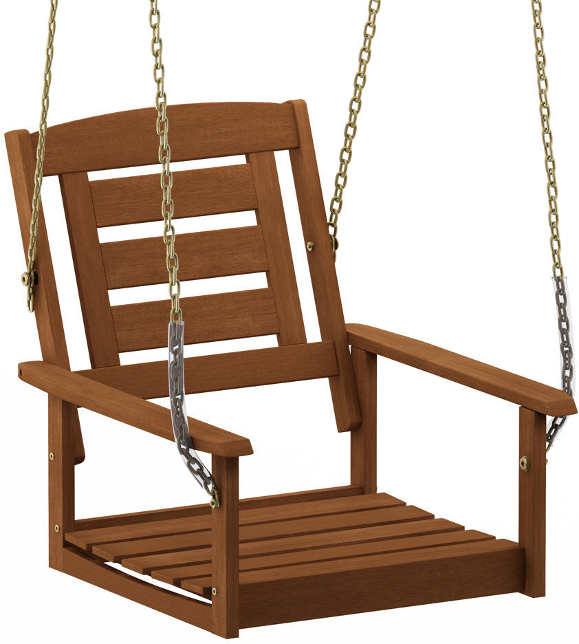 George Oliver Arianna 1 Person Solid Wood Hanging Porch Swing Brown 59.9cm H X 59.9cm W X 68.1cm D