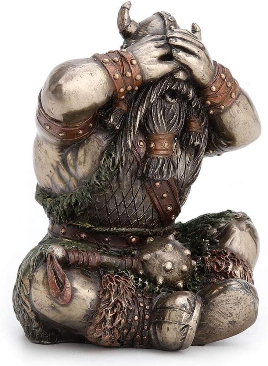 Viking Krijger Beeldje - Koud Gegoten Brons - Tafeldecoratie