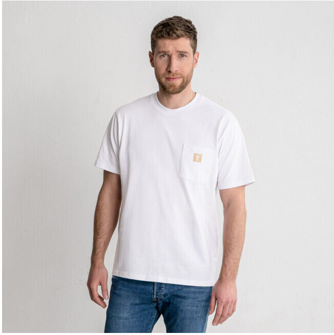 T-shirt STIER Heavy Pocket, Couleur Blanche, Taille M, coton organique (906638)