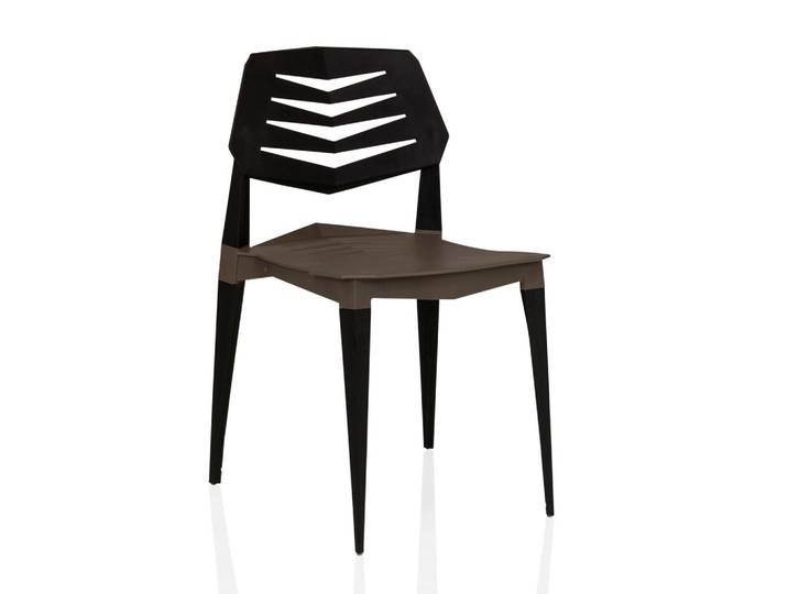 Gardenson Gartenstuhl, Braun, Schwarz, Kunststoff, 48x82x53 cm, abwischbar, Gartenmöbel, Gartensessel, Gartenstühle