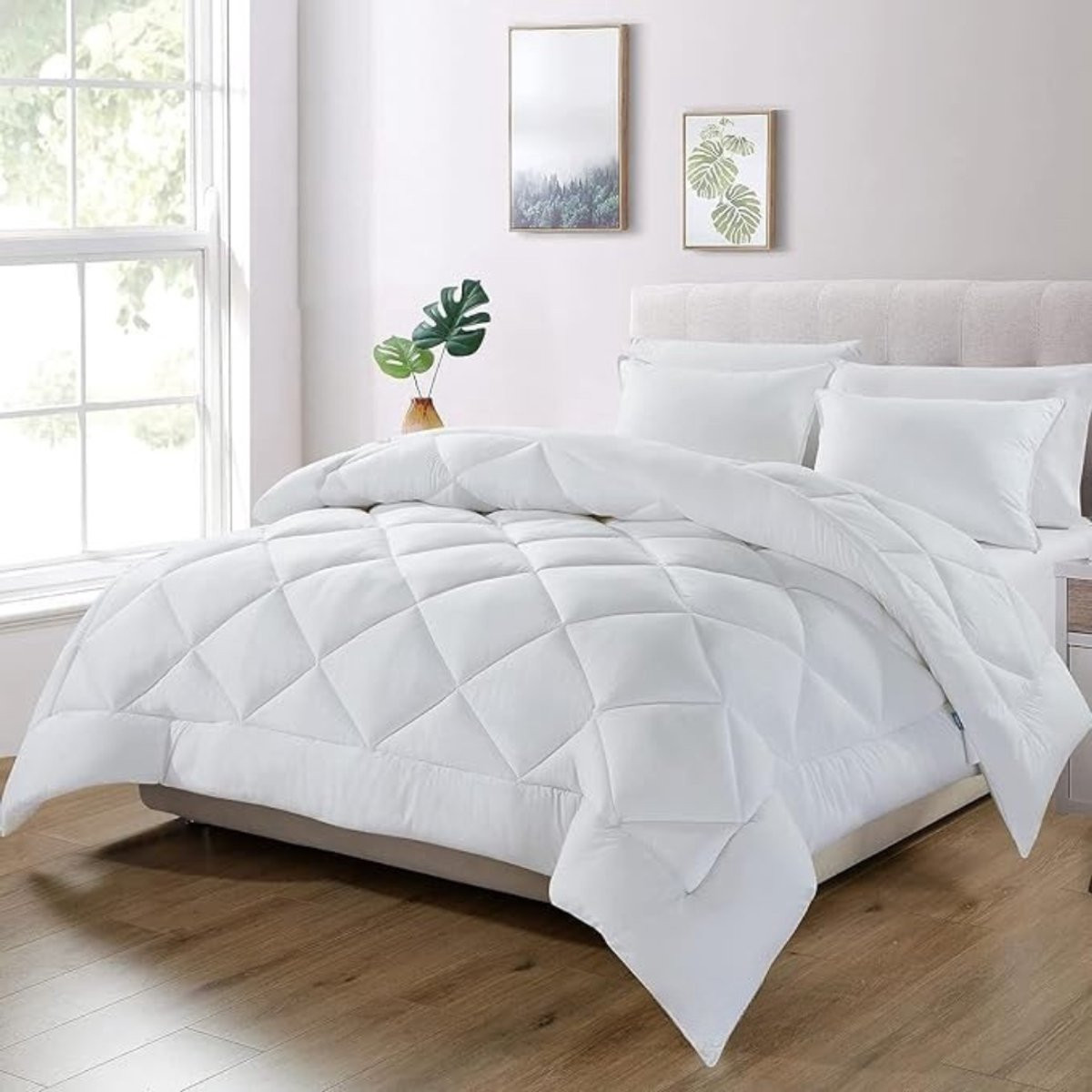 Wit tweepersoons microfibre dekbed voor volwassenen