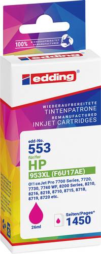 Edding Druckerpatrone ersetzt HP 953XL (F6U17AE) Kompatibel Magenta EDD-553 18-553