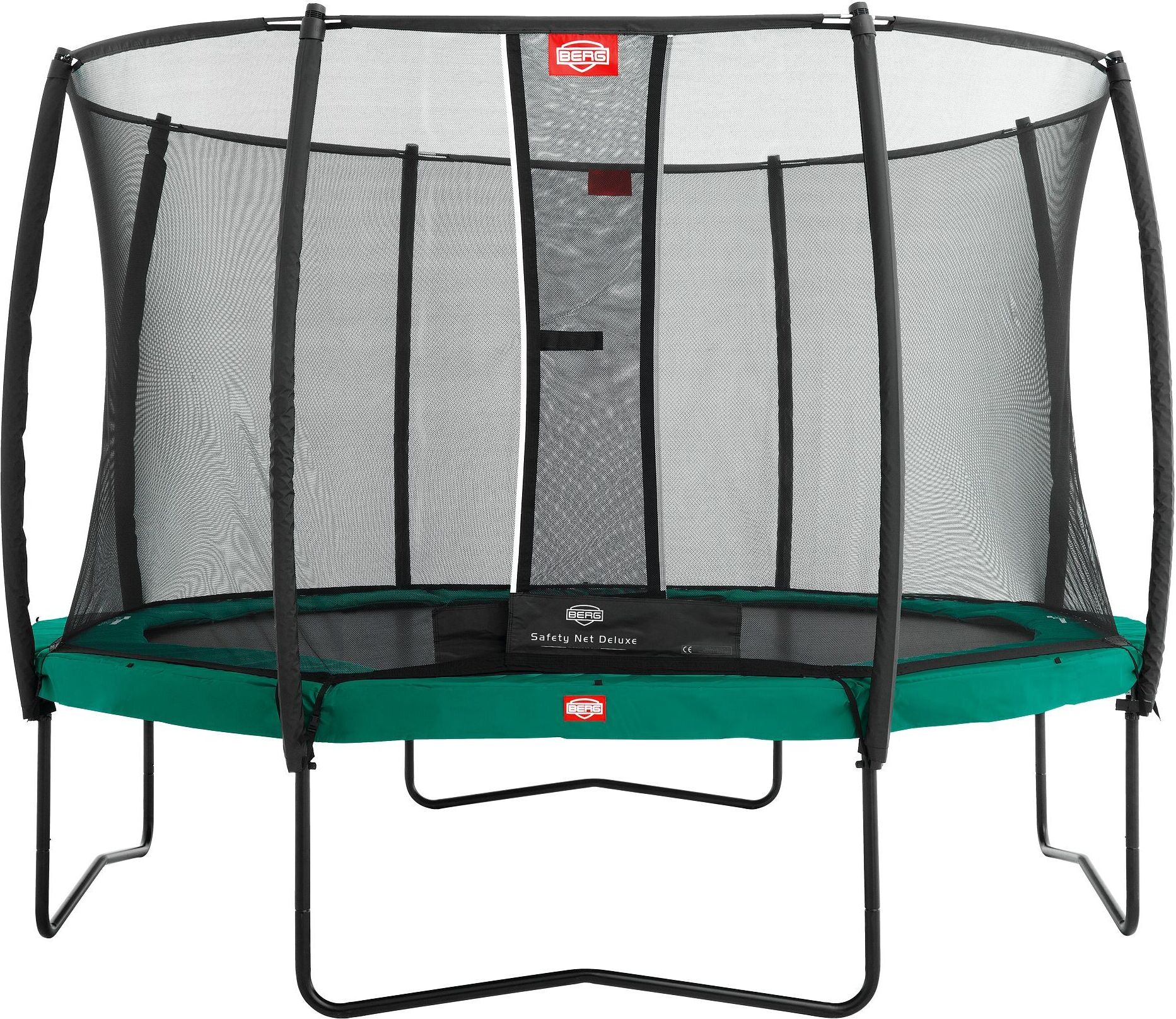 Berg Trampolin "Champion" mit Sicherheitsnetz Deluxe, 380 cm, Grün