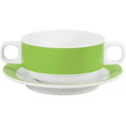COLOURS Suppentasse  - 28 cl (stapelbar) - Grün, 6er Set