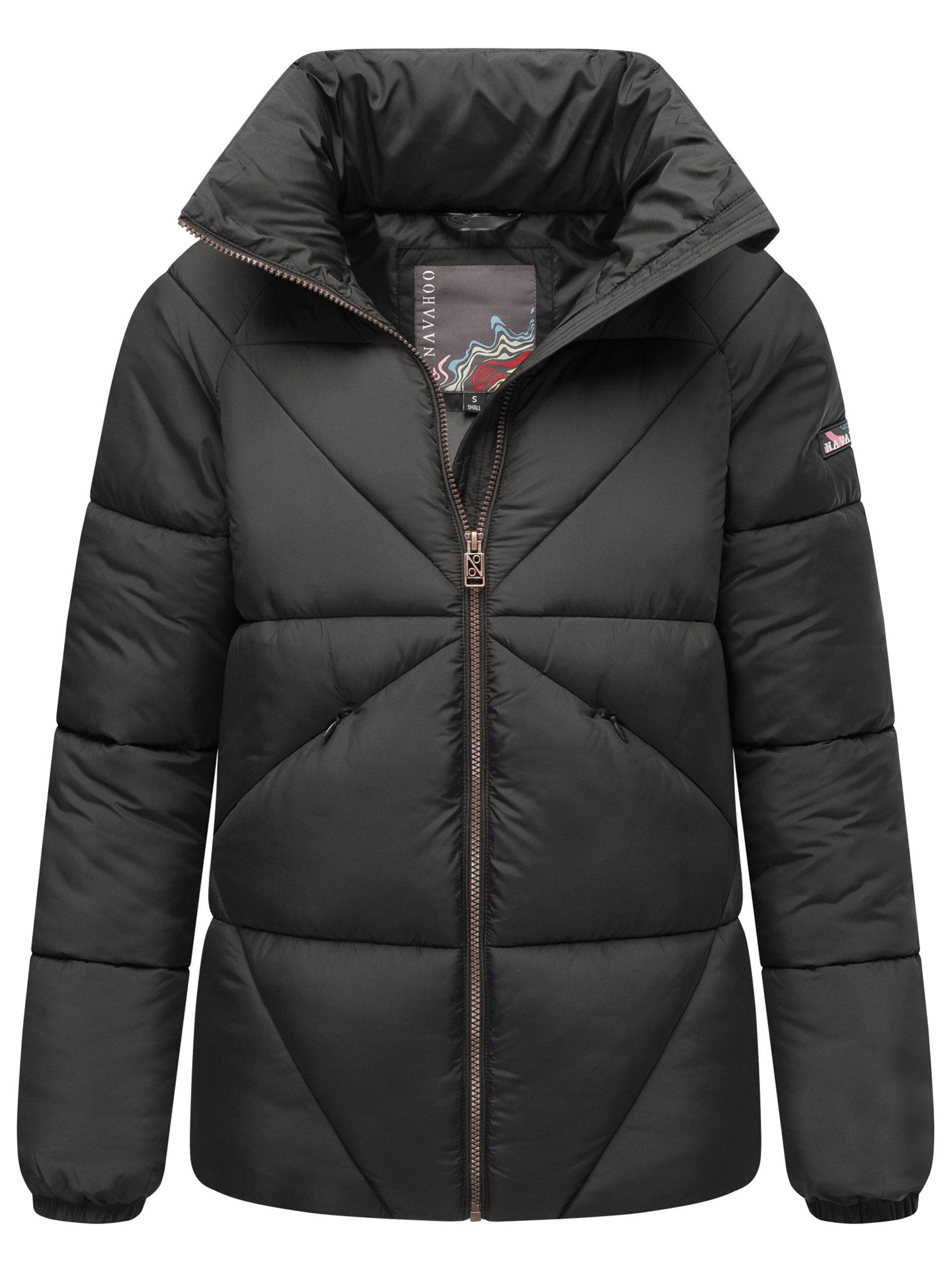 Navahoo Schokolinaa Damen Winter Steppjacke mit gefüttertem Kragen