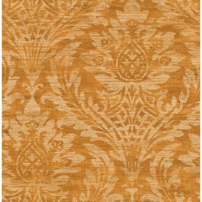 Seabrook Designs Rorie Tropical Damask Unpasted Wallpaper