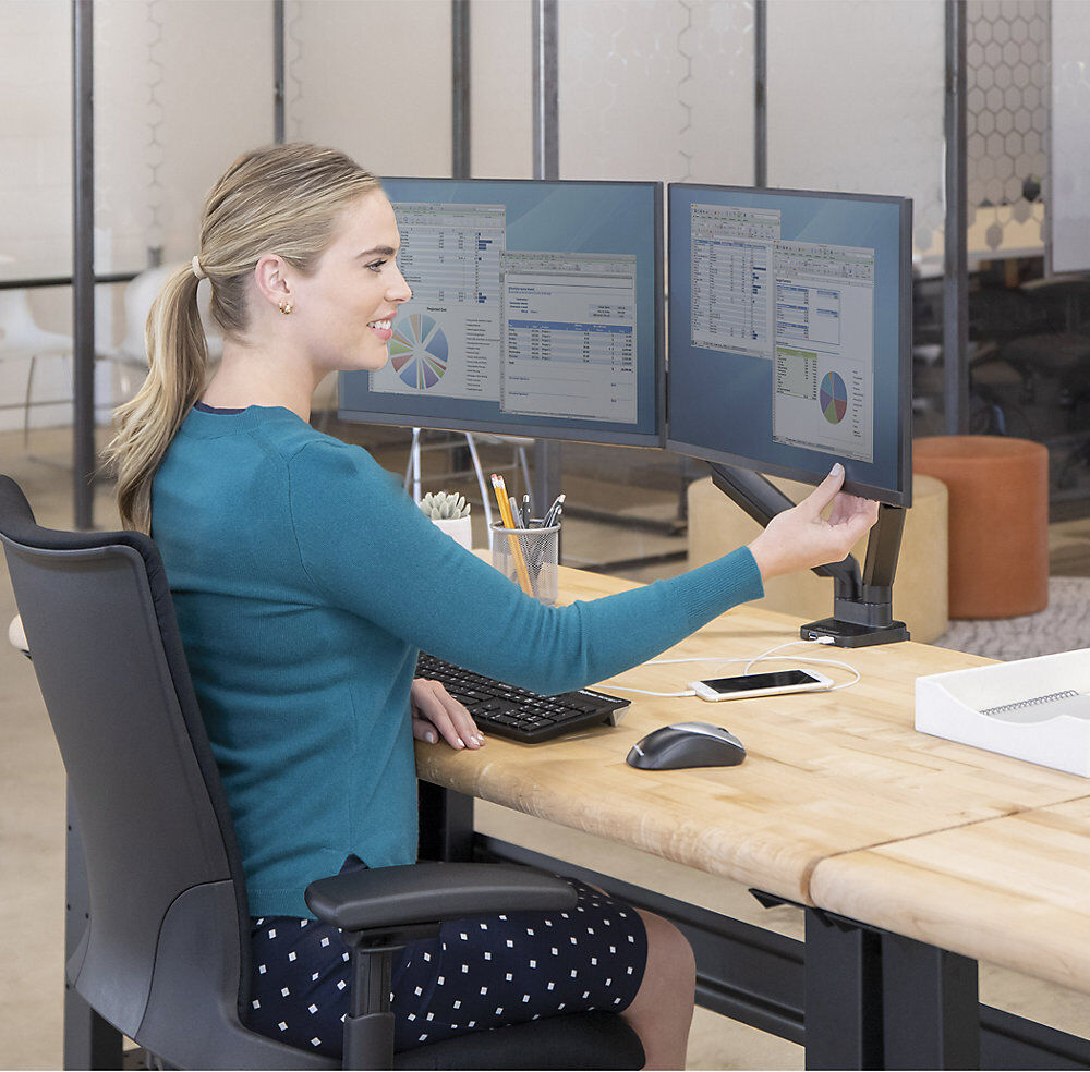 PLATINUM SERIES Monitorarm, Doppelarm für 2 Monitore, weiß Fellowes