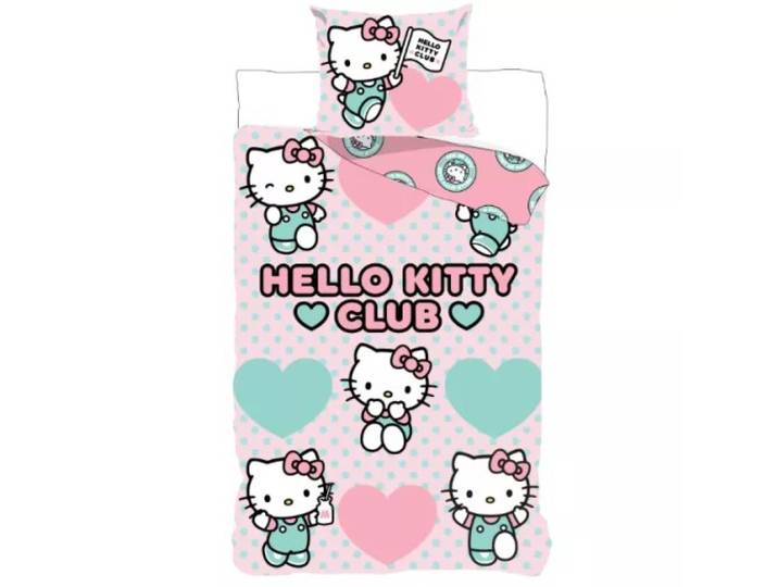 Hello Kitty Club Dekbedovertrek 100x135 cm, 40x60 cm - katoen