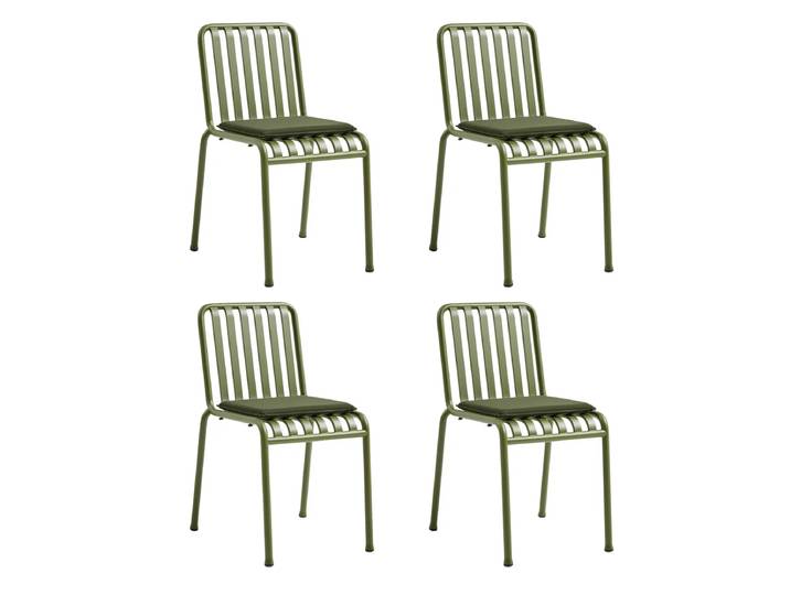 HAY - Palissade Stuhl mit Sitzkissen, olive (4er Set)