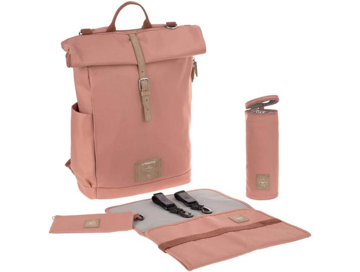 Lässig Wickelrucksack Rolltop, Terracotta, 14.5x46x30 cm, Baby on Tour, Kinderwagen, Wickeltaschen & Wickelrucksäcke