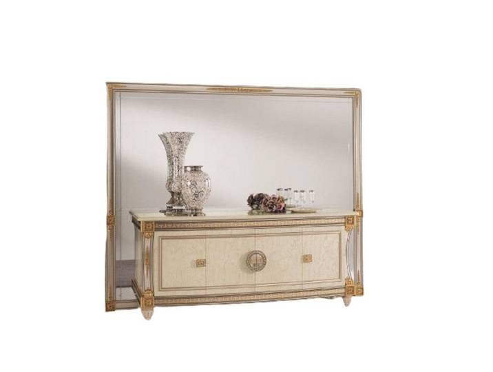 Xlmoebel Sideboard Buffet Schrank aus Holz in Barock Rokoko Design mit Spiegel (Sideboard mit Spiegel, 2 St., Schrank + Spiegel), Hergestellt in Europa