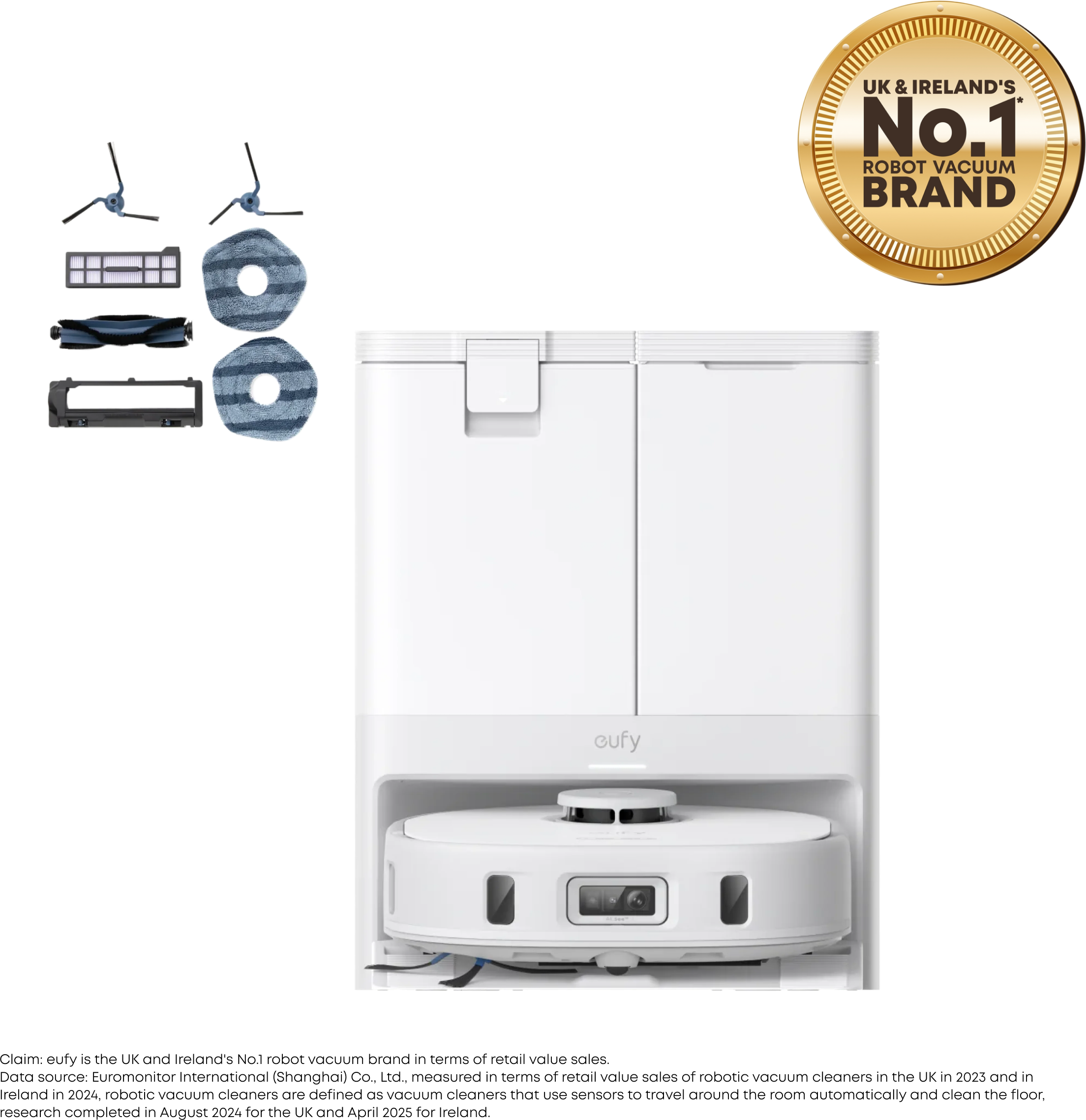 eufy X10 Pro Omni White with Replacement Parts Kit White