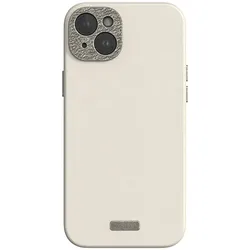 Moshi Napa MagSafe - Lederhülle für iPhone 15 Plus (Eggnog Weiß)
