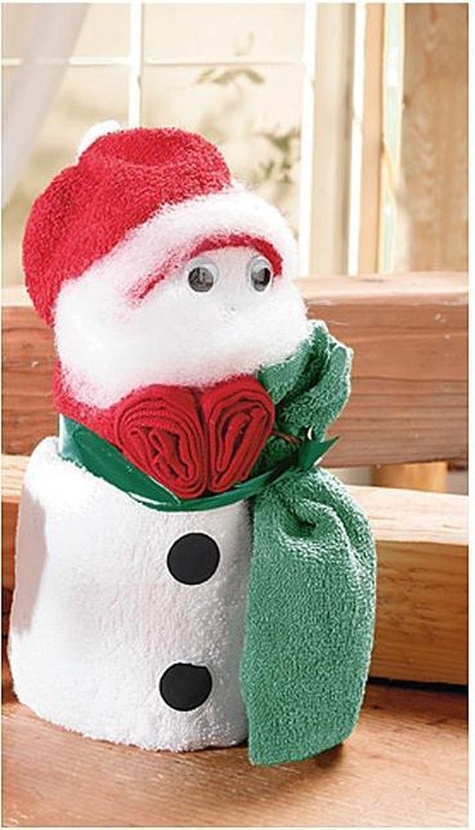 Duplex Textiel Handdoek Geschenk Kerstman met zak