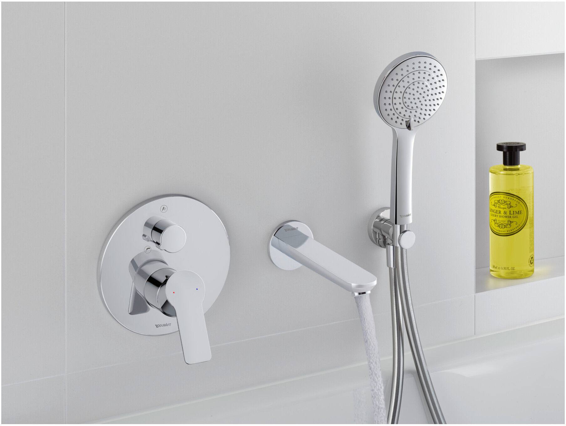 Duravit Fertigset UP-Wannen-Einhebelmischer D-Code Keramikmisch., Sicherung, 22,5 l, chrom (DC5210018010)