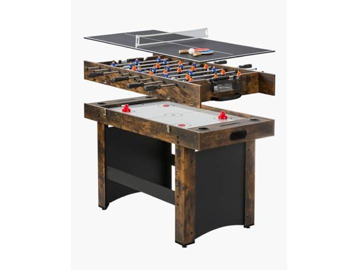 VEVOR Air Hockey Tisch (214 cm) mit Airhockey & Tischfußball & Pushern & Pucks, luftbetriebener Hockey-Spieltisch Multi-Kombinationstisch für Familienspielzimmer Partys Familientreffen Büro