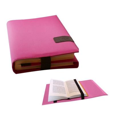 BookSKIN Buch Einband (Größenverstellbar) in Hot-Pink mit Lesezeichen