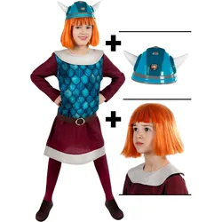 Maskworld Wickie Kostüm für Kinder mit Perücke & Helm (104, 98)