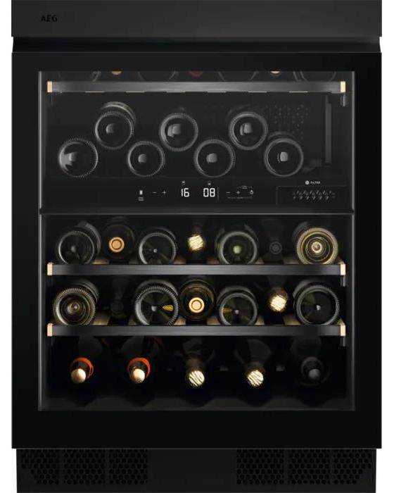 AEG NSW8D826GT, Weinkühler mit Kompressor, Integriert, 40 Flasche(n), 70 W, Schwarz, Biege