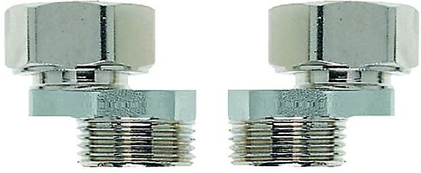 Heimeier S-Anschluss 1354-22.362 Set 2, Achsabstand 34/50-65/55, Messing vernickelt
