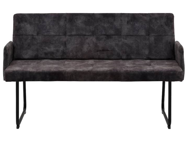 Essbank HELA JANINA , schwarz (vintage anthrazit, schwarz), B:140cm H:89cm T:66cm, 100% Polyester, Sitzbänke, Essbank, Vintage Optik, Breite 140 cm