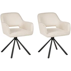 ESSZIMMERSTUHL 2er-Set Hellbeige Loures