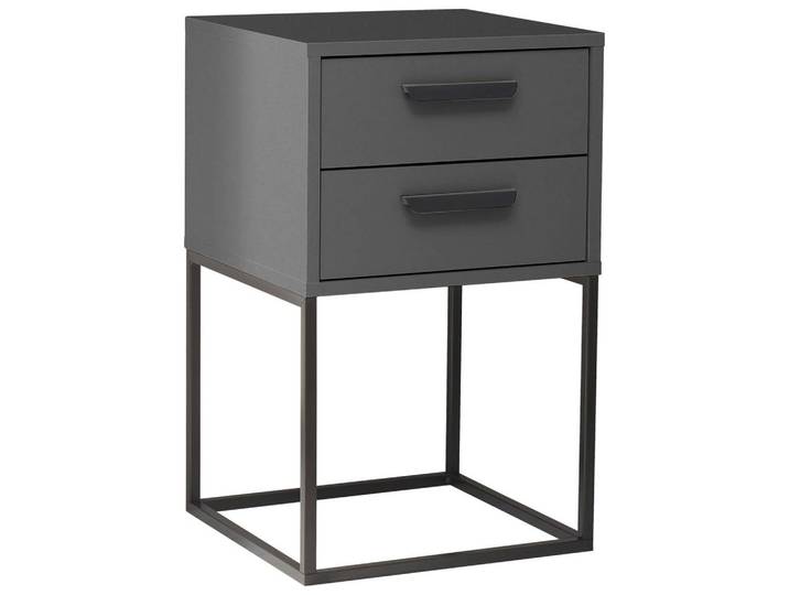 Nachtkästchen Graphit/Schwarz H: 65 cm Suna