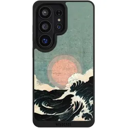 Nivocase Handyhülle für Samsung Galaxy S26 Ultra Hülle NIVOpure Case Schwarz Kunst Meer Welle (Samsung Galaxy S26 Ultra), Smartphone Hülle, Schwarz
