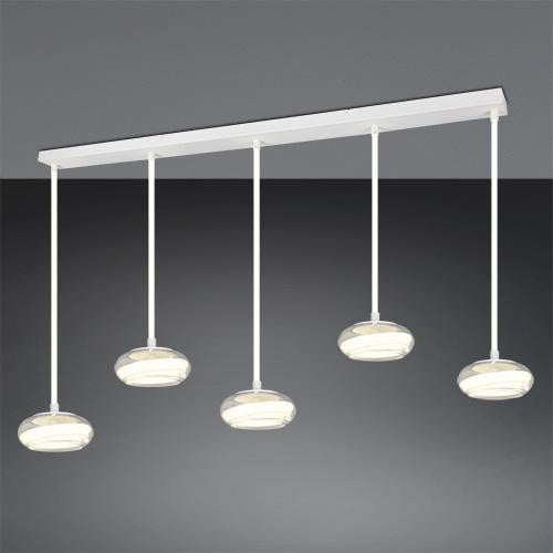 Trio Tarsia 5-lichts design hanglamp wit