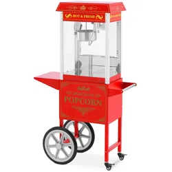 Royal Catering Popcornmaschine mit Wagen Retro-Design 150 / 180 °C rot Popcornmaker Popcorn-Automat, Fun Kitchen, Rot