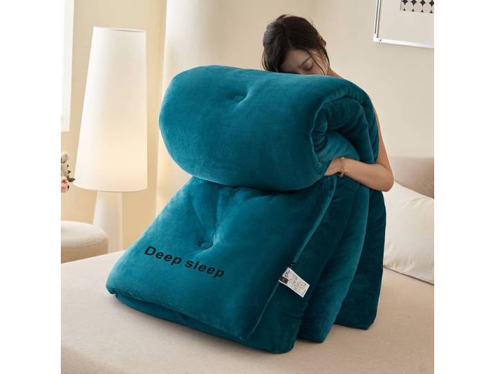 Couette populaire unie pour dortoir étudiant automne-hiver, en polaire laiteuse, double face, épaisse