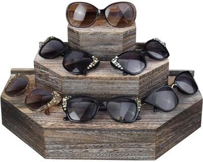 Neuxi 3-Tier Wood Stair Step Shelf Display Stand - S