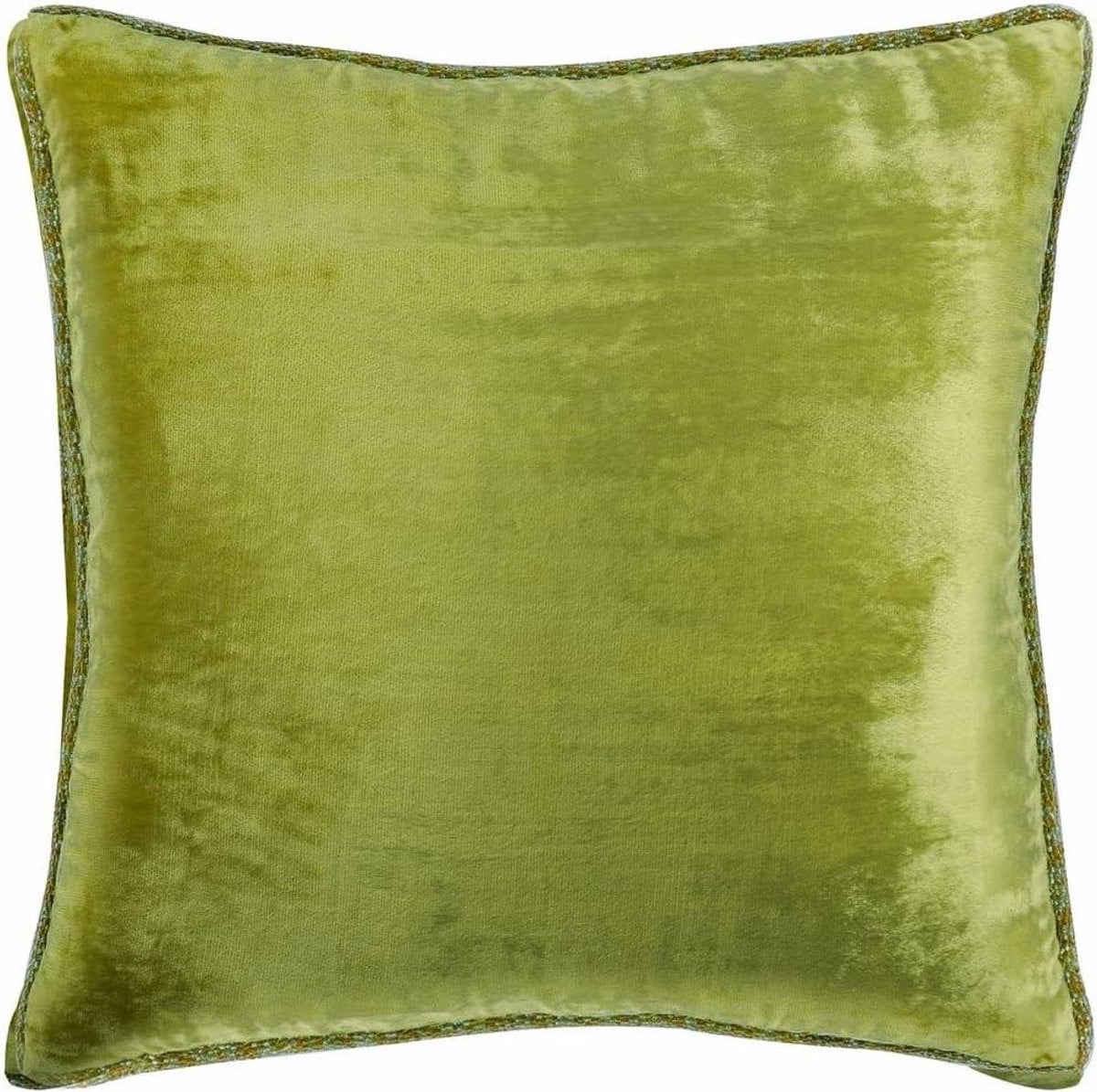 Handgemaakte Velvet Decoratieve Kussenhoes - Limoengroen - 40 x 40 cm