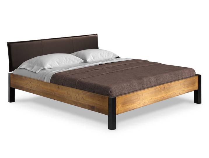CURBY Bett mit Metallfuß und Polsterkopfteil, Material