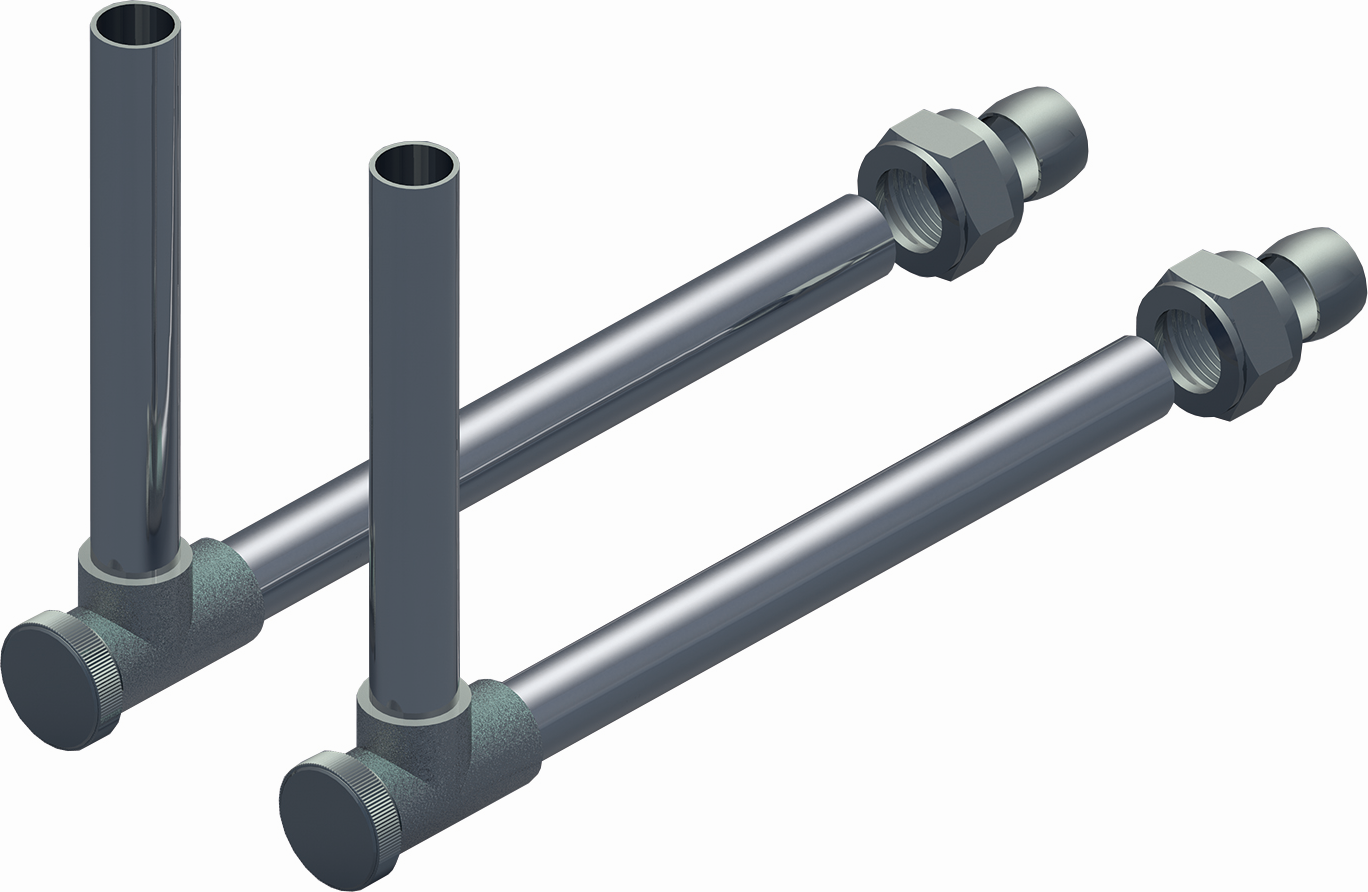 Coude de compensation Weitzel raccord obturateur 1023L long, vidangeable, nickelé