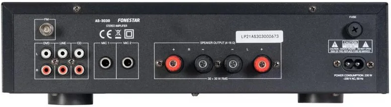 Fonestar Amplificador estéreo Bluetooth®/USB/FM AS-3030