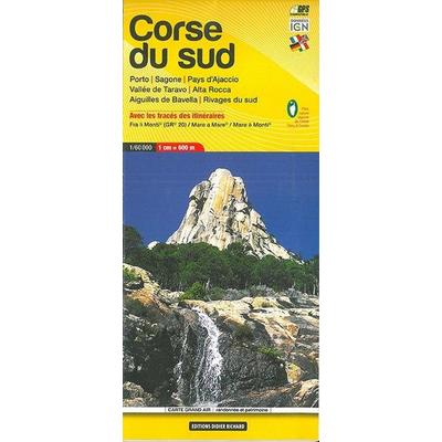 Libris Wanderkarte 09. Corse du sud (GR20) - Porto - Sagone - Pays d'Ajaccio - Vallée de Taravo - Alta Rocca - Aiguilles De Bavella - Rivages du sud.