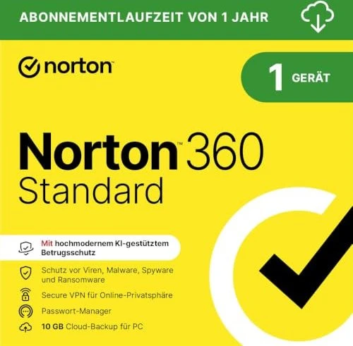 Norton 360 Standard 10GB, 1 Benutzer, 1 Gerät, 12 Monate  (ESD)